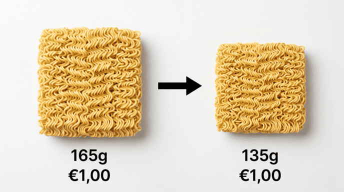 Betekenis van krimpflatie in een voorbeeld met Noodles