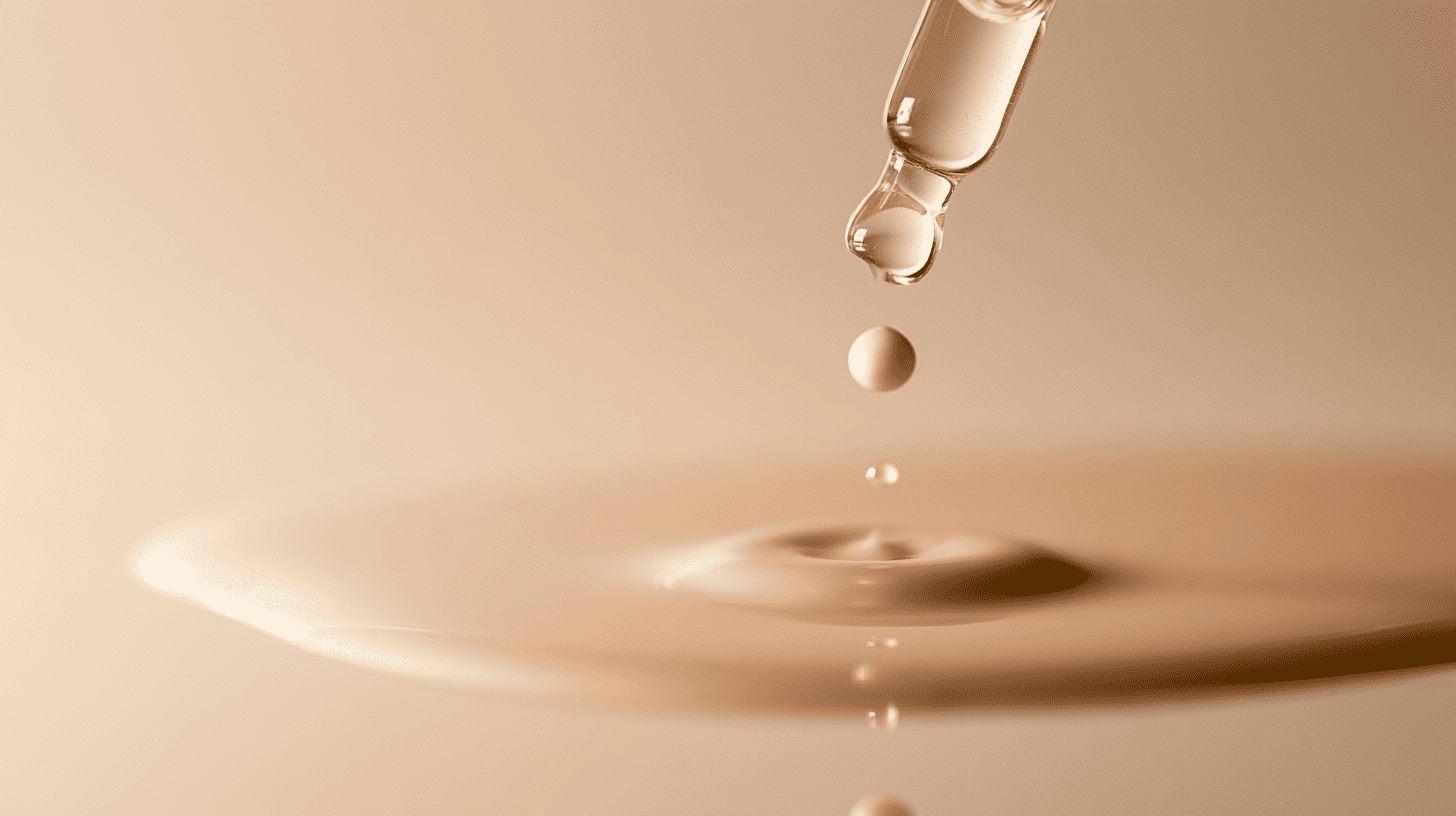 druppel foundation die uit pipet valt