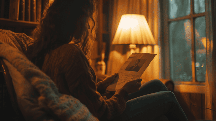 Vrouw geeft veel betekenis aan een brief met nostalgie